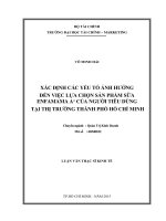 xác định các yếu tố ảnh hưởng đến việc lựa chọn sản phẩm sữa enfamama a p+ p của người tiêu dùng tại thị trường thành phố hồ chí minh 
