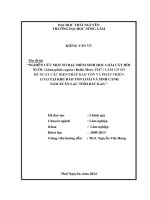 Nghiên cứu một số đặc điểm sinh học loài cây hồi nước làm cơ sở đề xuất các biện pháp bảo tồn và phát triển loài tại khu bảo tồn loài và sinh cảnh nam xuân lạc tỉnh bắc kạn 