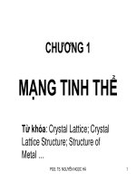 chương 1 : MẠNG TINH THỂ