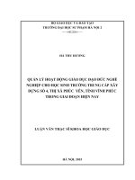 Quản lý hoạt động giáo đạo đức nghề nghiệp cho học sinh trường trung cấp xây dựng số 4, thị xã phúc yên, tỉnh vĩnh phúc trong giai đoạn hiện nay