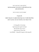 HIỆN TRẠNG và BIỆN PHÁP QUẢN lý môi TRƯỜNG đất tại dự án xây DỰNG cầu NHẬT tân 