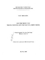 Gía trị nhân văn trong thương sơn thi tập của miên thẩm 
