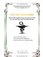 Một số kinh nghiệm trong việc quản lý chăm sóc sức khỏe học sinh ở trường tiểu học 