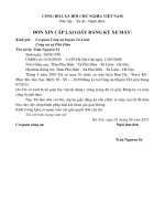 đơn xin cấp lại đăng ký xe 