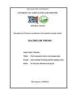 Potential use of lichens as an indicator of air polution in urban airshed 