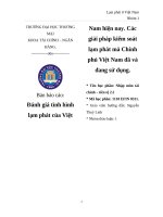 Đánh giá tình hình lạm phát của việt nam hiện nay các giải pháp kiểm soát lạm phát mà chính phủ việt nam đã và đang sử dụng
