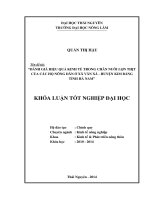 Đánh giá hiệu quả kinh tế trong chăn nuôi lợn thịt của các hộ nông dân ở xã văn xá   huyện kim bảng   tỉnh hà nam 