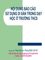 BÁO CÁO SỬ DỤNG DI SẢN TRONG DẠY HỌC Ở TRƯỜNG TRUNG HỌC CƠ SỞ