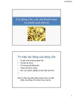 Bài giảng các dòng vốn, cán cân thanh toán và chính sách tiền tệ