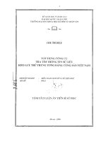 Xây dựng công cụ tra tìm thông tin sử liệu kho lưu trữ trung ương đảng cộng sản việt nam 