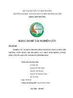 NGHIÊN cứu áp DỤNG PHƯƠNG PHÁP ĐÁNH GIÁ CHẤT LƯỢNG môi TRƯỜNG nước BẰNG CHỈ THỊ ĐỘNG vật THỦY SINH KHÔNG XƯƠNG SỐNG cỡ lớn (AQUATIC MACRO INVERTEBRATES) 