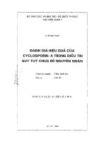 Đánh giá hiệu quả của cyclosporin a trong điều trị suy tủy chưa rõ nguyên nhân 