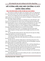 ĐỀ CƯƠNG độc học môi TRƯỜNG và sức KHỎE CỘNG ĐỒNG 