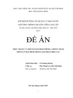 THỰC TRẠNG và một số GIẢI PHÁP PHÒNG, CHỐNG THAM NHŨNG ở THÁI BÌNH TRONG GIAI đoạn HIỆN NAY 