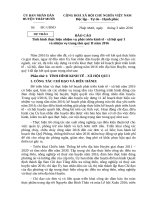 Báo cáo Tình hình thực hiện nhiệm vụ phát triển kinh tế xã hội quý I và nhiệm vụ trọng tâm quý II năm 2016