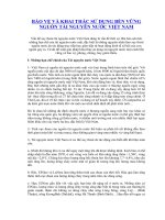 BẢO vệ và KHAI THÁC sử DỤNG bền VỮNG NGUỒN tài NGUYÊN nước VIỆT NAM 