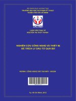 Nghiên cứu công nghệ và thiết bị để trích ly dầu từ quả bơ