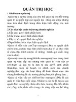 Đề cương câu hỏi ôn thi môn quản trị học
