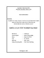 Nghiên cứu thực trạng và đề xuất giải pháp phát triển kinh tế nông hộ tại địa bàn xã phương độ, thành phố hà giang, tỉnh hà giang 