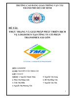 THỰC TRẠNG và GIẢI PHÁP PHÁT TRIỂN DỊCH vụ LOGISTICS tại CÔNG TY cổ PHẦN TRANSIMEX sài gòn