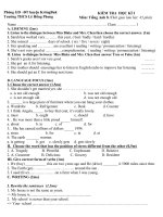 de thi HKI Anh Van 8 2015-2016