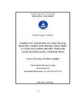 NGHIÊN CỨU ẢNH HƯỞNG CỦA MỘT SỐ LOẠI PHÂN HỮU CƠ ĐẾN SINH TRƯỞNG, PHÁT TRIỂN VÀ NĂNG SUẤT GIỐNG HỒ TIÊU VĨNH LINH TẠI HUYỆN ĐẮK GLONG, TỈNH ĐẮK NÔNG