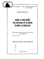 Quản lý nhà nước đối với kinh tế tư nhân ở nước ta hiện nay 