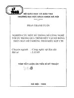 Nghiên cứu một số thông số công nghệ tối ưu trong quá trình dệt vải sợi bông trên máy dệt không thoi kiểu kẹp CT5 