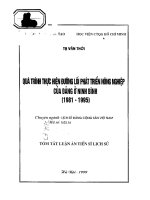 Qúa trình thực hiện đường lối phát triển nông nghiệp của đảng ở ninh bình 