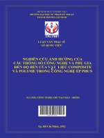 Nghiên cứu ảnh hưởng của các thông số công nghệ và phụ gia đến độ bền của vật liệu compsite và polymer trong công nghệ ép phun