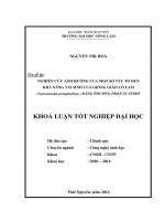Nghiên cứu ảnh hưởng của một số yếu tố đến khả năng tái sinh giống giảo cổ lam bằng phương pháp in vitro 