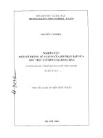 Nghiên cứu một số thông số cơ bản của bộ phận đập lúa dọc trục cỡ nhỏ loại răng bản 
