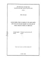 Hoàn thiện công cụ quản lý của nhà nước đối với các doanh nghiệp có vốn đầu tư nước ngoài ở nước ta hiện nay 