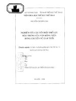 Nghiên cứu các tố chất thể lực đặc trưng của vận động viên bóng chuyền nữ 15   18 tuổi 