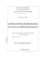 Hệ hỗ trợ quyết định với thông tin không đầy đủ theo cách tiếp cận NULL ngữ cảnh 