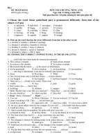 Tổng hợp 1 số đề thi tiếng anh 9 hay nhất