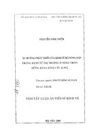 Xu hướng phát triển của kinh tế hộ nông dân trong kinh tế thị trường ở nông thôn đồng bằng sống cửu long 