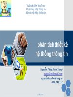 Bài giảng phân tích thiết kế hệ thống thông tin   nguyễn thủy đoan trang