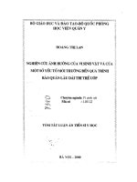 Nghiên cứu ảnh hưởng của vi sinh vật và của một số yếu tố môi trường đến quá trình bảo quản lâu dài thi thể ướp 