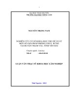 Nghiên cứu cơ sở khoa học cho đề xuất một số giải pháp phòng cháy rừng tại huyện trạm tấu   tỉnh yên bái 