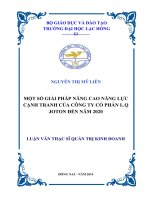 Một số giải pháp nâng cao năng lực cạnh tranh của Công ty Cổ phần L.Q JOTON đến năm 2020