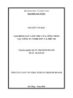 Tạo động lực làm việc của công nhân tại công ty TNHH MTV cà phê 720
