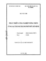 Phát triển công nghiệp nông thôn ở ngoại thành thành phố hồ chí minh