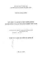 Tổ chức và quản lý hệ thống kênh marketing của các doanh nghiệp việt nam 
