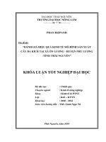Đánh giá hiệu quả kinh tế mô hình sản xuất cây ba kích tại xã ôn lương   huyện phú lương   tỉnh thái nguyên 