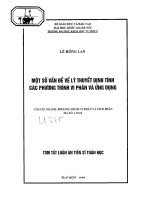 Một số vấn đề về lý thuyết định tính các phương trình vi phân và ứng dụng 