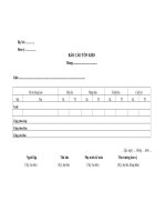 Mẫu  BÁO CÁO TỒN KHO