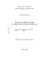 Một số đặc điểm giao tiếp của hiệu trưởng trường tiểu học 