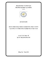 Hoàn thiện hoạt động marketing trực tuyến tại công ty TNHH công nghiệp plus việt nam 