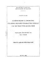 Sự hình thành và ảnh hưởng của dòng chảy đối với khai thác hầm lò các mỏ than vùng quảng ninh 